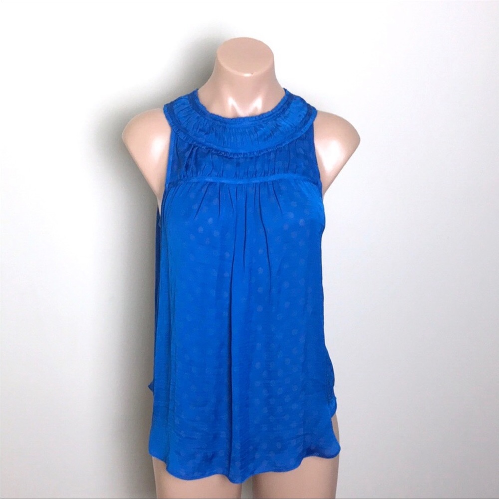 EUC Maeve by Anthropologie Royal Blue Polka Dot